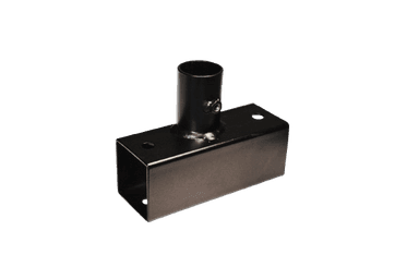 SB-180 Conexión angular negra para base reforzada y 2 tubos redondos centrados / alineados