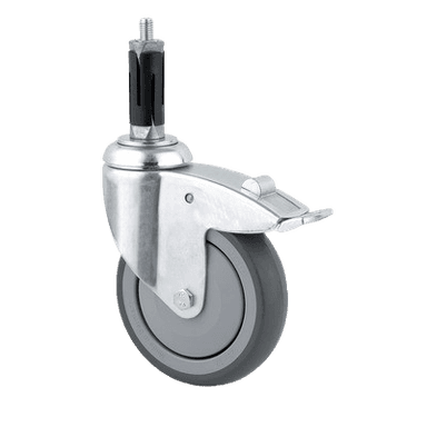 WPB100 Rueda de tubo giratoria con freno, 100 mm de diámetro